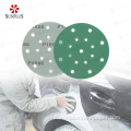 Automotive Hook Loop Paper Sandpaper Disc abrasivos Película verde